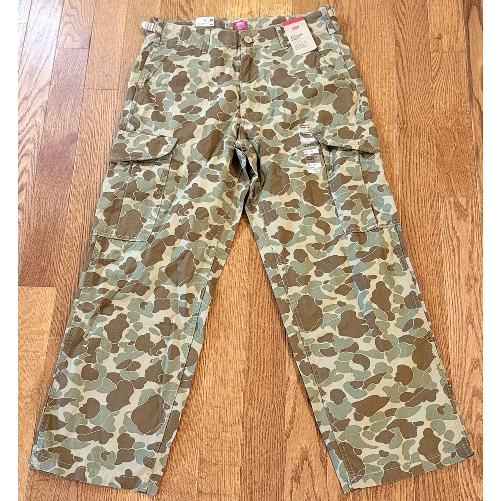 Levis XX Cargo Camouflage Baggy Pants Men's 32x30 Duck Camo Hunting Ripstop